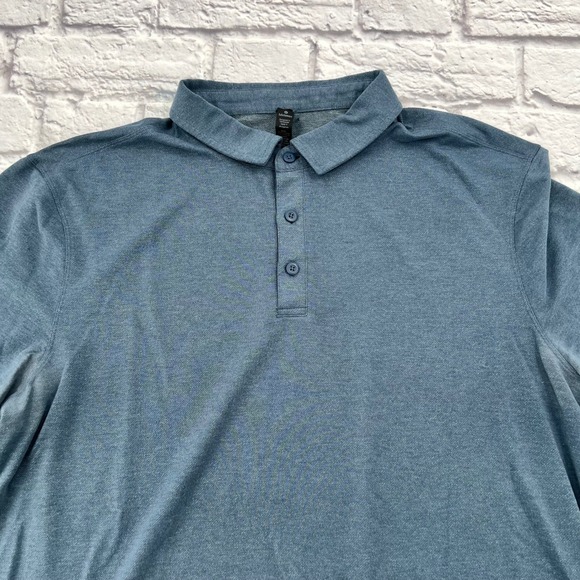Lululemon Mens XL Blue Polo Shirt Athletic Casual Sport Preppy Golf - Picture 2 of 11